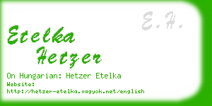 etelka hetzer business card